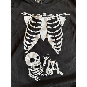 Graphic Tee shirt T Shirt Women's Fashion - Mom Baby Skelton XL Black White